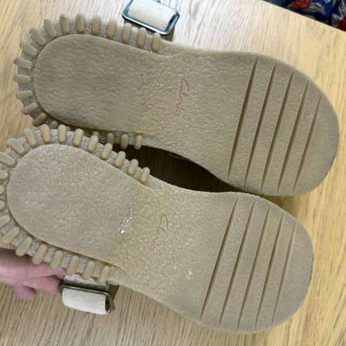 半價英國Clarks真皮白色厚底涼鞋 38碼