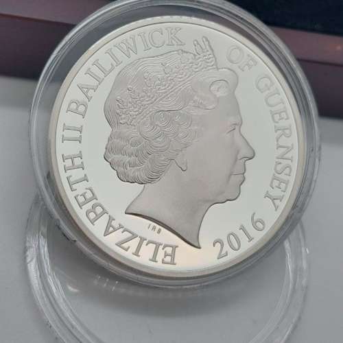 2016 SILVER PROOF JERSEY &pound;5 COIN WOOD LIKE BOX + COA PRINCE PHILIP 95th /銀價...