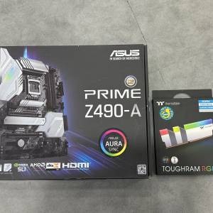 華碩 PRIME Z490-A + TOUGHRAM RGB 記憶體 DDR4 3600MHz 16GB (8GB x 2)