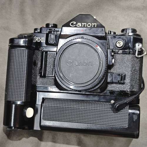 Canon A-1 佳能 A1 帶日曆後背 送電試機 連原廠手柄 菲林機 膠片機 film camera 90...