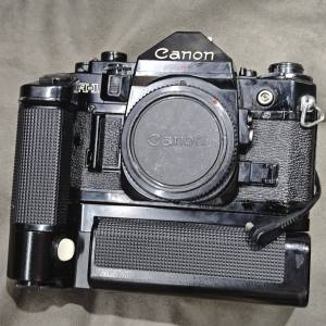 Canon A-1 佳能 A1 帶日曆後背 送電試機 連原廠手柄 菲林機 膠片機 film camera 90...