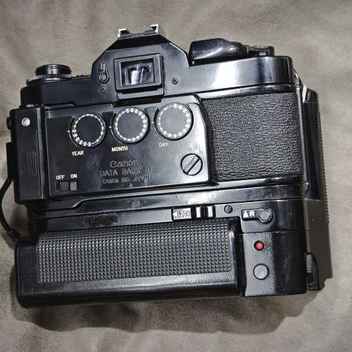 Canon A-1 佳能 A1 帶日曆後背 送電試機 連原廠手柄 菲林機 膠片機 film camera 90...