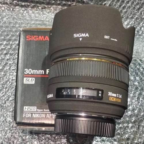 SIGMA 30/1.4 DC HSM 適馬 For nikon F 有盒冇單有罩有袋 鏡片通透冇花冇霉 對焦操...