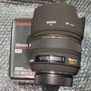 SIGMA 30/1.4 DC HSM 適馬 For nikon F 有盒冇單有罩有袋 鏡片通透冇花冇霉 對焦操...