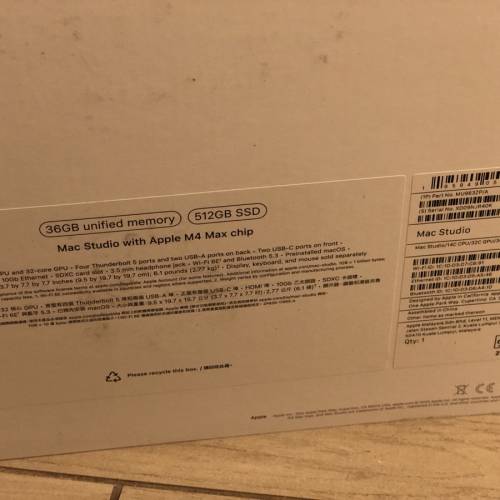 Apple Mac Studio M4 Chip Max 36GB 512 GB