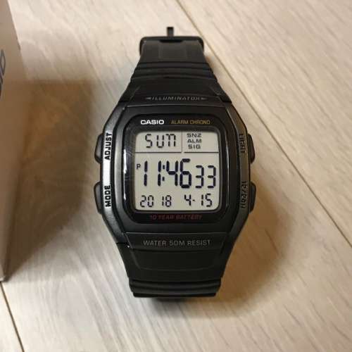 Montres Company 香港註冊公司(32年老店) 卡西歐 CASIO 十年電池壽命 黑灰色 W96 W...