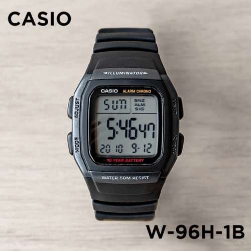 Montres Company 香港註冊公司(32年老店) 卡西歐 CASIO 十年電池壽命 黑灰色 W96 W...