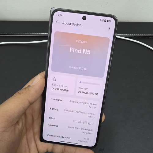 Oppo Find N5 香港行貨 512GB