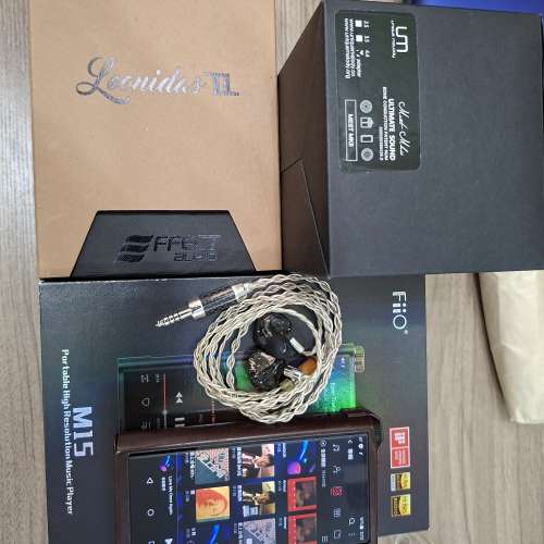 Fiio m15播放器+Ffect audio Leonidas ll 4.4耳機線+UM Mest MKll耳機全套， 有單有...