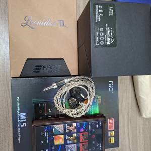 Fiio m15播放器+Ffect audio Leonidas ll 4.4耳機線+UM Mest MKll耳機全套， 有單有...