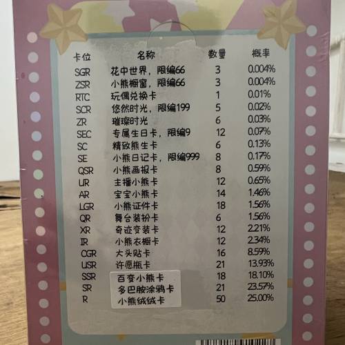 黃油小熊第二彈黃油小熊2系列收藏卡小熊的觀察日記簡中