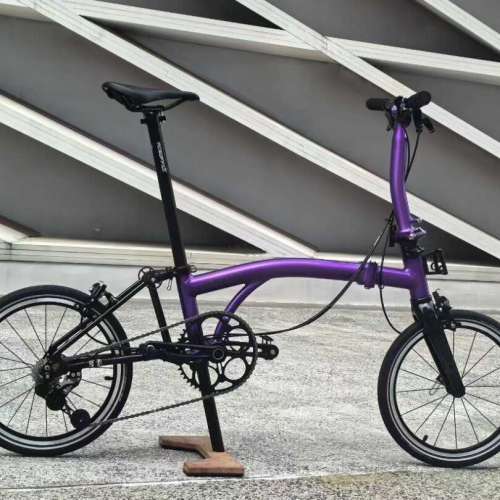 2025 最新拉絲銀色 紫色 ACEOFFIX C5 5速/7速 黑色碳前叉鋁合金折叠車 送前後蛙燈叮叮