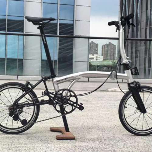 2025 最新拉絲銀色 紫色 ACEOFFIX C5 5速/7速 黑色碳前叉鋁合金折叠車 送前後蛙燈叮叮