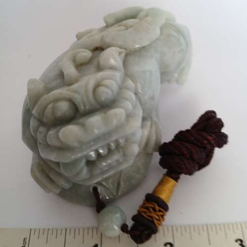 翡翠A玉招財貔貅，辟邪鎮店/宅之寶。 好雕工，長约3.5寸寬2 寸高2寸。 原價800元，....