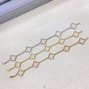 梵克雅寶手鏈 新品白水晶五花手鏈
