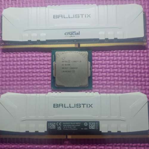 intel i5 8400 CPU BUNDLED WITH 2 PCS of BALLISTIX DDR4 8GB ( TOTAL 16GB) RAM