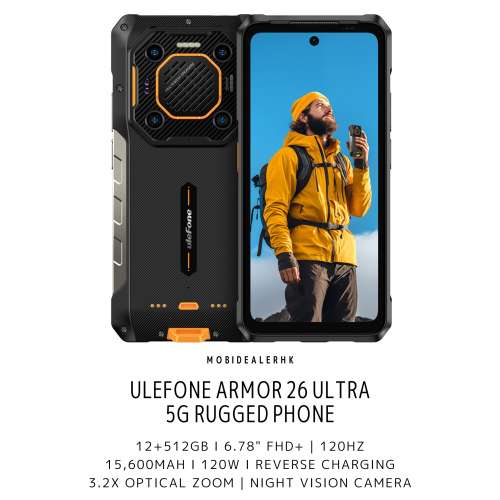 全新(New) • Ulefone Armor 26 Ultra 5G 三防手機《6.78” FHD+, 12+512Gb, 50+20...