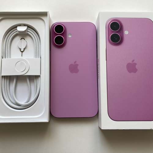 港行充電20次 iPhone 16 plus 128gb 粉紅色 AppleCare至26-9-18 淨機＋線 what app...