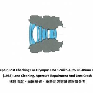 Repair Cost Checking For Olympus OM S Zuiko Auto 28-48mm F/4 Lens Cleaning | 抹...