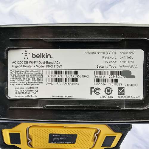 🌐Belkin【雙頻WIFI 5|AC1200】F9K1113V4 DB Dual-Band Router 無線上網寬頻|路由...