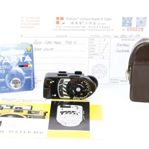 Leica Light Meter MR-4 black paint working cond. ROLLEICA™ Overhaul, new bat...