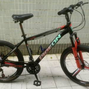 PIGEON 飛鴿牌24寸(24速) 破風越野變速單車 - 黑色三刀一體輪 HK$450.00
