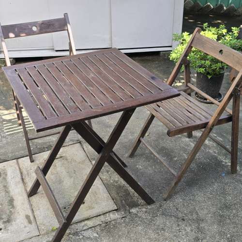 Ikea 戶外木枱椅