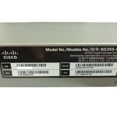 Cisco SG350-52 52-Port Gigabit Managed Switch 交換機