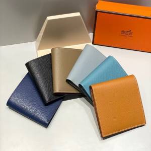 H 愛馬仕 Hermès 兩折 短夾/錢包  銀包 Epsom皮 六個色