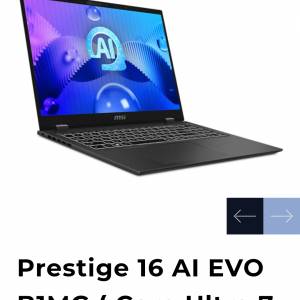 Msi. Prestige 16 AI EVO BIMC ( Core Ultra 7 155H)
