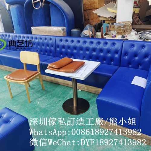 雙面梳化定做，訂製防火板拉釦簡約梳化，訂造梳化，咖啡廳卡座沙發，抽屜卡位沙發...