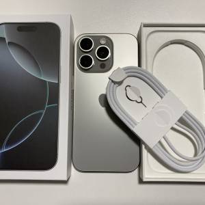 全新港行 iPhone 16 pro 256gb 原色 官方保養至19-9-2025 what app 6497 6645