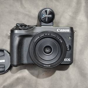 canon M6 + 22/2 STM EFM + EVF DC2 觀景器  佳能 EOS M  22mm 22 冇單冇證有盒 跟1...
