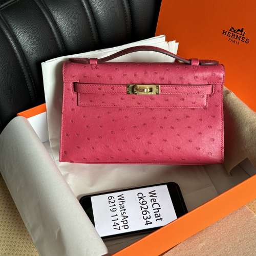 Hermes Kelly 鴕鳥皮