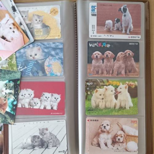 日本收藏卡 - 貓仔/狗仔/火車  共100張. 送卡簿.