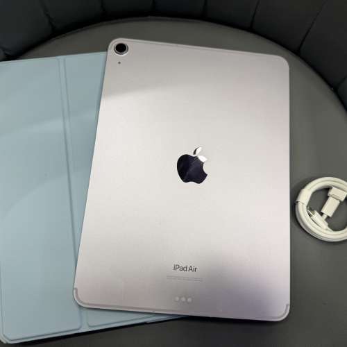 99%New iPad Air 6 M2 5G版 128GB 紫色 香港行貨 蘋果保養到2025年10月 有配件 電池...