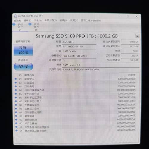 SAMSUNG SSD 9100 PRO (1TB, 國行)