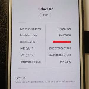 Samsung C7, 64G +4G 95%新正常,原裝盒裝件連义機行貨, 加兩個黑色機套及一個機保護...