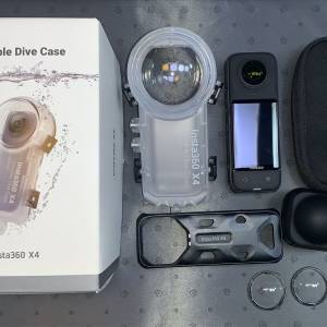 [觀塘實體店] 二手 Insta360 X4 (連隱形潛水殼+控溫握套+Mon貼)行貨保養到2025年12...