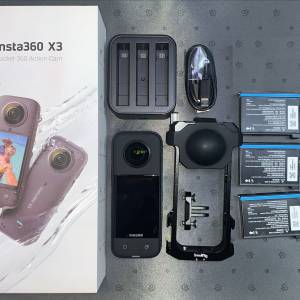 [觀塘實體店] 二手 Insta360 X3 (共3電+快充座+鏡頭保護套+玻璃保護鏡+多功能保護...