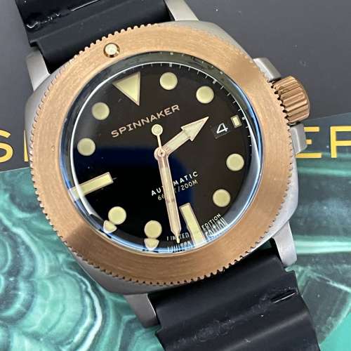SPINNAKER OYNX TITANIUM DIVER 英國三角帆牌鈦黑縞石鈦潛水錶200
