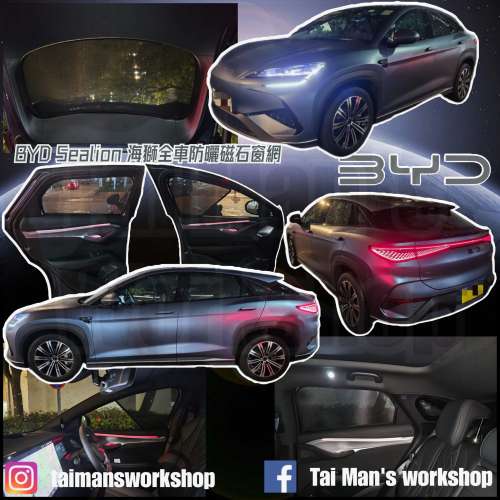 BYD SEALION SEAL ATTO3 M6 全車磁石濾光窗網太陽擋