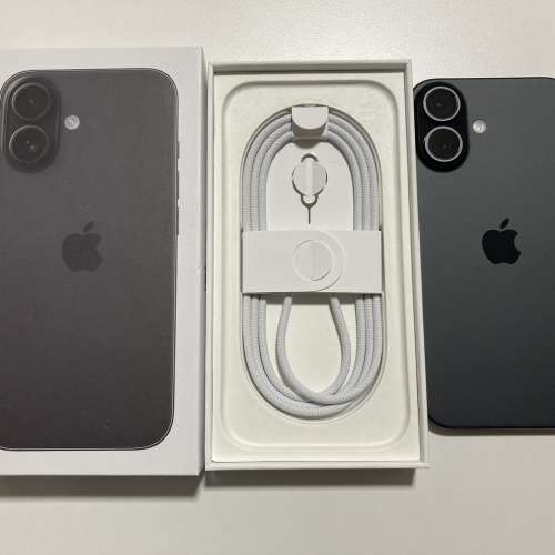 電池100%港行 iPhone 16 256gb 原裝無拆 黑色  AppleCare至2025/9/28 what app 649...