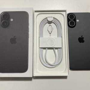 電池100%港行 iPhone 16 256gb 原裝無拆 黑色  AppleCare至2025/9/28 what app 649...