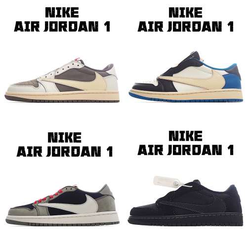 Travis Scott x Fragment x Air Jordan 1 Low TS聯名倒勾低幫板鞋Size：36-45