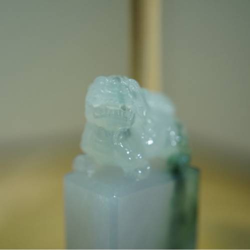 精品緬甸冰糯種翡翠印章