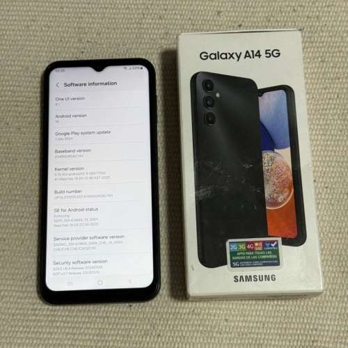 新淨全正常 Samsung 三星 Galaxy A14 5G 中階手機電話 phone smart 黑色 black (6G...