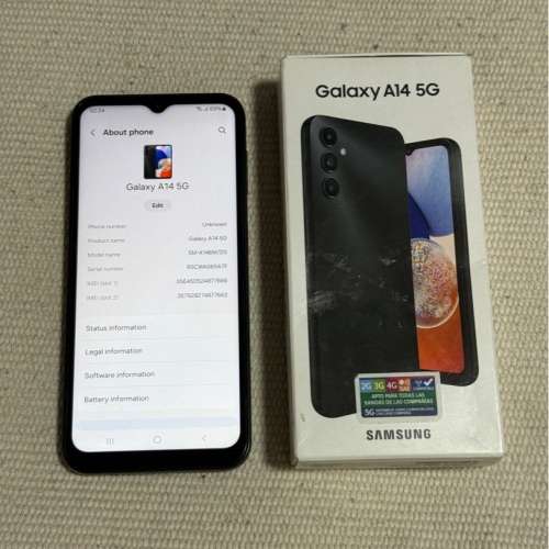 新淨全正常 Samsung 三星 Galaxy A14 5G 中階手機電話 phone smart 黑色 black (6G...