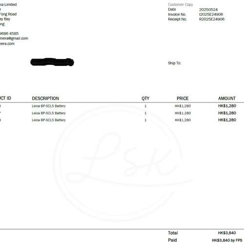 Leica BP-SCL5 充電池 (M10用) (有兩粒，價錢是每一粒)