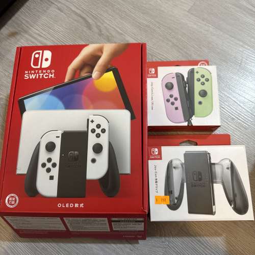 放Switch oled白色，連一set手制，手把+咒術迴戰